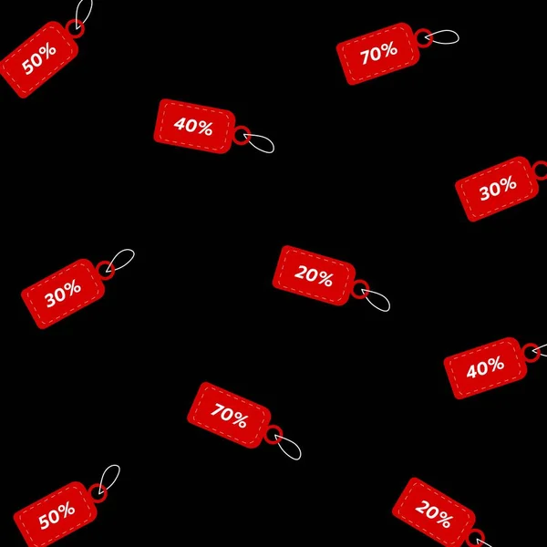 パターン価格タグとパーセンテージ ブラックバックの割引付きの赤い価格タグ — ストックベクタ