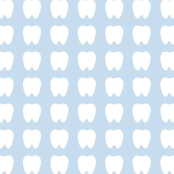 Nahtloses Muster Mit Zahnsymbolen Auf Blauem Hintergrund lizenzfreie Stockillustrationen