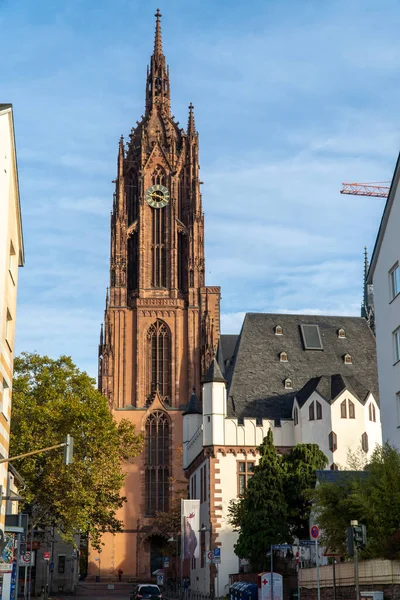Frankfurt Main Germany November 2022 Giant Frankfurt Cathedral Saint Bartholomew — 图库照片