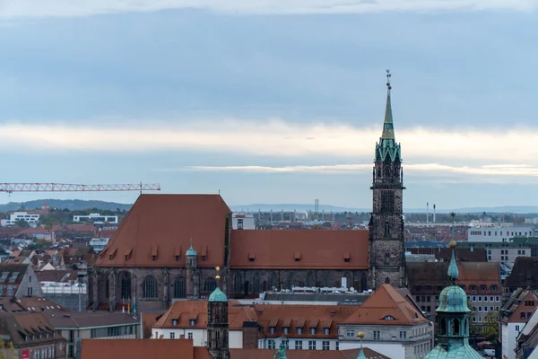 Nuremberg Allemagne Novembre 2022 Vue Aérienne Église Géante Lorenzkirche Également — Photo