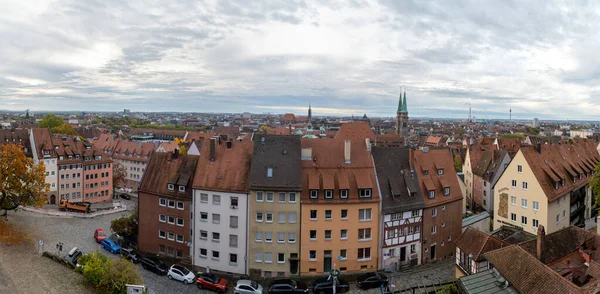 Vue Aérienne Panoramique Paysage Urbain Nuremberg Allemagne Bâtiments Architecture Typiquement — Photo