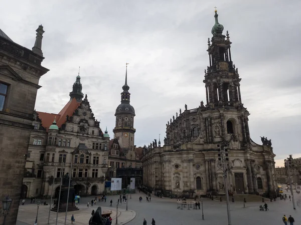 Dresden Alemanha Novembro 2022 Praça Cidade Velha Catedral Dresden Alemanha — Fotografia de Stock