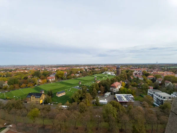 High Angle View Leipzig City Germany Panorama Greenery Autumn Season — Stock Photo, Image