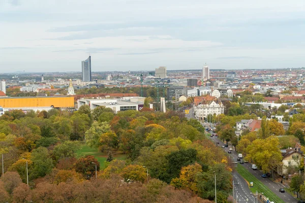 Hoge Hoek Uitzicht Leipzig Stad Duitsland Panorama Van Het Groen — Stockfoto