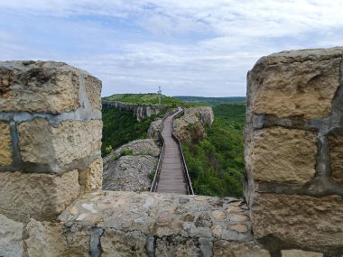 Ovech fortress near Provadia town in Bulgaria. Ancient stone wall with amazing view. clipart