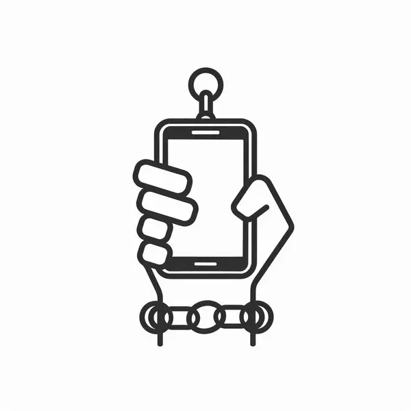İnternet bağımlılığı simgesi. Eklenti detoksu, beyaz arkaplanda