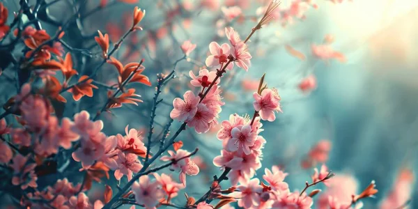 Vintage photography of paper sakura blossom.