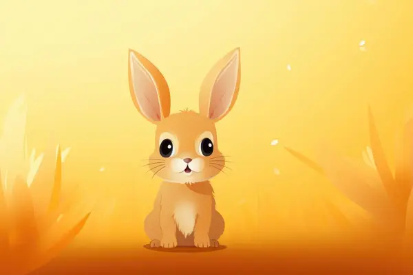 festive cute easter bunny in cartoon style