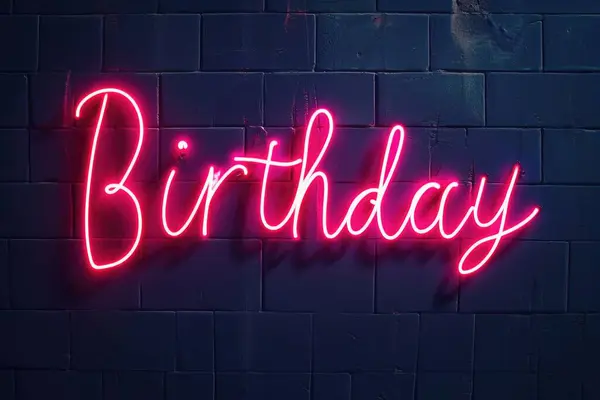 Birthday in colorful neon style