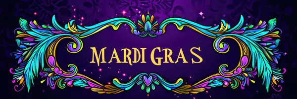 Neşeli Mardi Gras Kutlama Kartları ve Sancaklar İçin Arkaplan