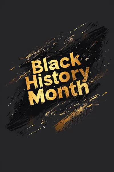 Zwarte Geschiedenis Maand Poster Zwarte Achtergrond Rechtenvrije Stockafbeeldingen