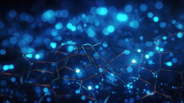 mavi altıgen ağ arkaplanı, parlak fırça çalışması, spiral grup, katmanlı geometri, siyah arkaplan