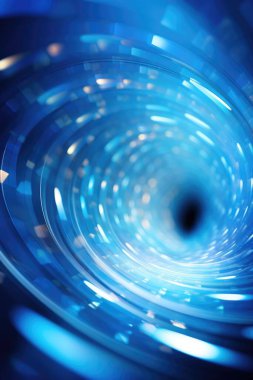 mavi soyut girdap ışık arkaplan ile dönüyor, ızgara tabanlı, noktalı, uzun pozlama, aydınlatma iç