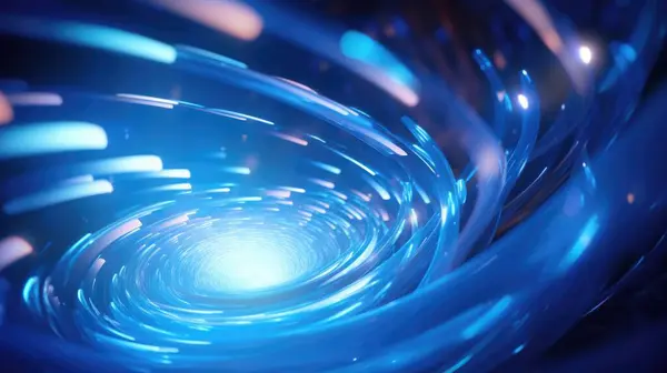 mavi soyut girdap ışık arkaplan ile dönüyor, ızgara tabanlı, noktalı, uzun pozlama, aydınlatma iç