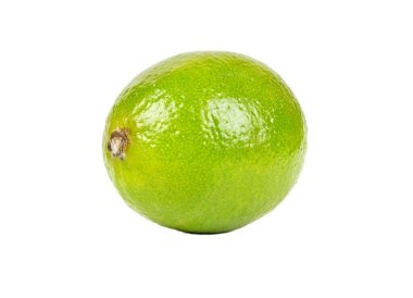 Beyaz arka planda izole edilmiş küçük taze bir limon