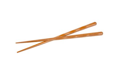 Çapraz Çin ahşap çubukları beyaz arka planda izole