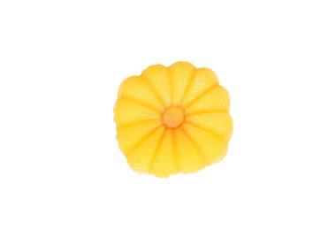 Yukardan izole edilmiş pirinç unu şeklinde serin.