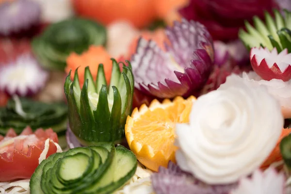 Carving Raw Vegetables Cut Decoration — Stock Photo, Image