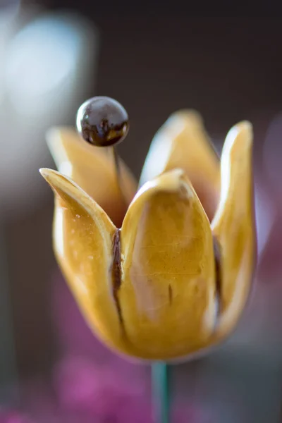 Gör Det Själv Keramiska Handgjorda Dekorativa Glaserade Tulpan — Stockfoto