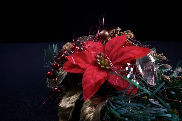 Röd Konstgjord Jul Dekoration Design För Ljus — Stockfoto