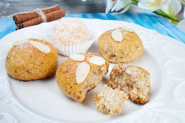 Sweet Delicious Homemade Almond Cookies — Stock Photo, Image