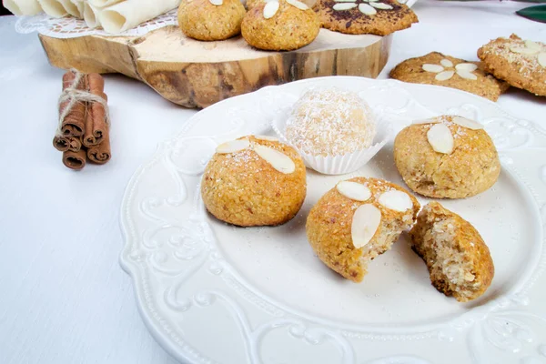 Dolci Deliziosi Biscotti Mandorle Fatti Casa — Foto Stock