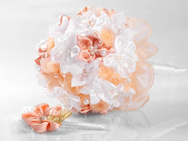 Wedding Bouquet Textile Pearls — Stock Photo, Image
