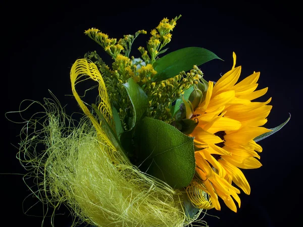 Sarı Renkli Ayçiçeği Buket Düğün — Stok fotoğraf