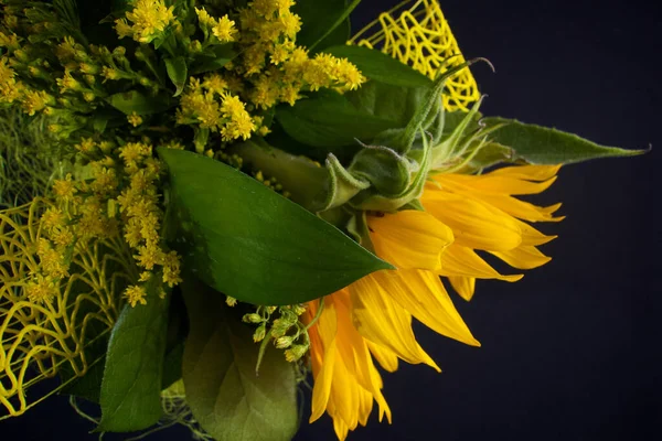 Sarı Renkli Ayçiçeği Buket Düğün — Stok fotoğraf