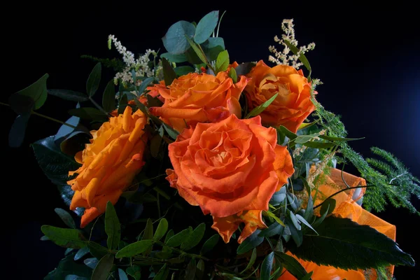 橙色婚礼的五颜六色的花束 — 图库照片#