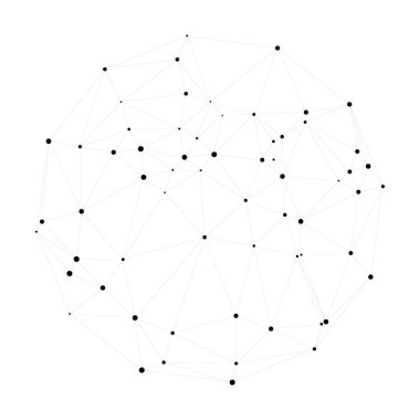  Daire Veri Ağı, tasarım için elment, dijital, çizgi, nokta. vektör illüstrasyonu
