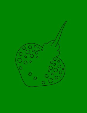 Yazdırma için Stingray Renklendirme Sayfası. Su altı hayvanları ve Okyanus Hayatı Yaratıkları.