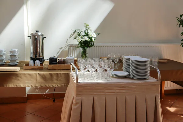 Dukat Bord För Bröllop Eller Annan Tillagad Middag — Stockfoto