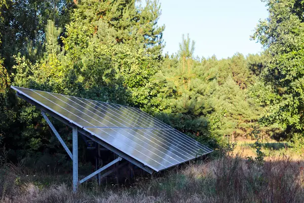 stock image solar panels in the field