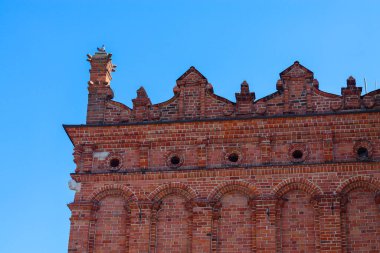Sandomierz 'deki eski kasabanın kalesi. Polonya.
