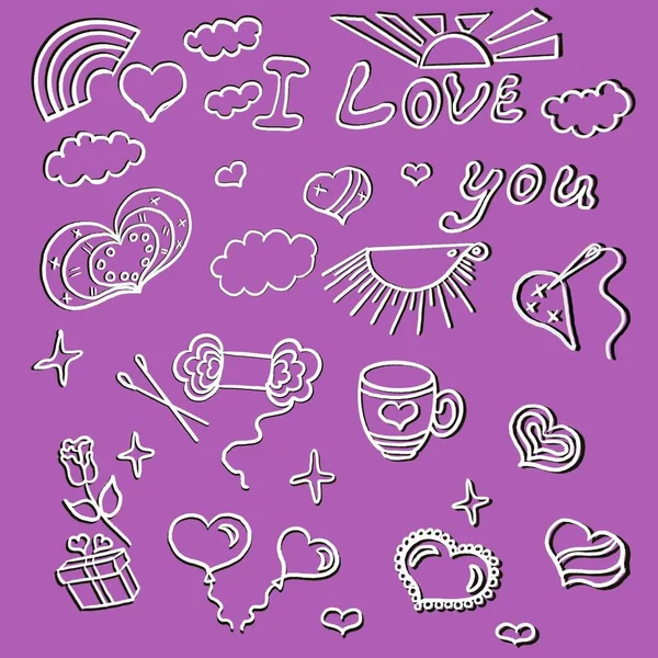 valentine\'s day, hearts, gifts, knitting, cup with the image of a heart, doodles, hedgehog, clouds, sun, heart-shaped box, darning heart needle, balloons hearts, invitation, website, banner, flyer pattern, seamless, illustration, love,