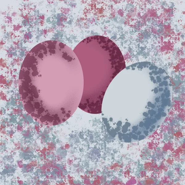 Цветные Яйца Пасха Счастливая Пасха Рождение Перерождение Синий Розовый Фиолетовый — стоковое фото
