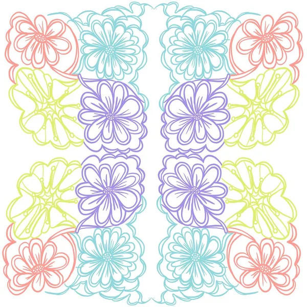 Pattern Seamless Wallpaper Vector Texture Vintage Floral Design Ornament Illustration — Stock Photo, Image