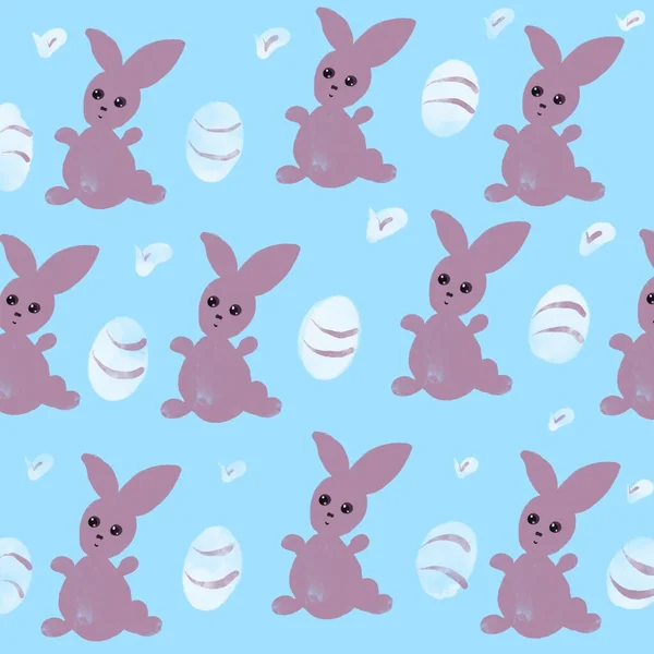 Rabbit Bunny Cartoon Animal Easter Vector Illustration Hare Set Baby — Stock Photo, Image