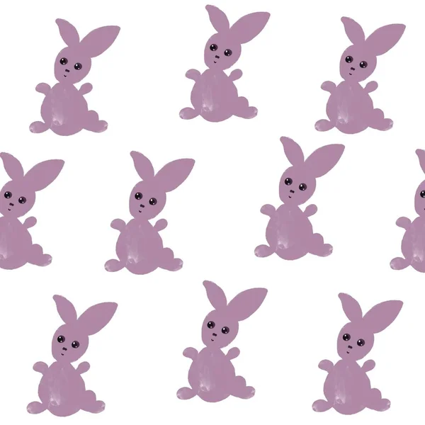Kelinci Kelinci Kartun Hewan Paskah Vektor Ilustrasi Kelinci Set Bayi — Stok Foto