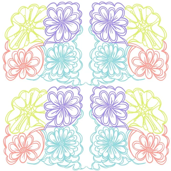 Patrón Sin Costuras Fondo Pantalla Floral Textura Vector Ilustración Ornamento — Foto de Stock