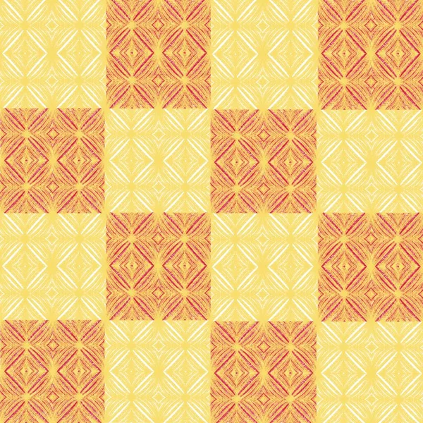 Tropische Blätter Ethnische Motive Gelb Rot Venezianische Muster — Stockfoto