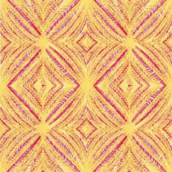 熱帯の葉の民族モチーフ黄色の赤いベネチアのパターン — ストック写真