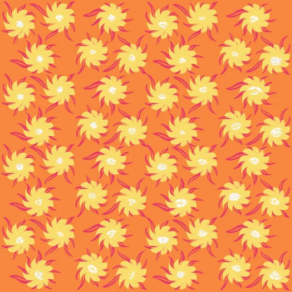 Тропические Этнические Цветы Синий Оранжевый Желтый Ботанический Сад — стоковое фото