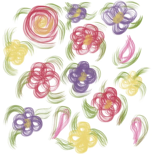 Pattern Flower Seamless Floral Wallpaper Design Art Pink Nature Flowers — Stock Photo, Image