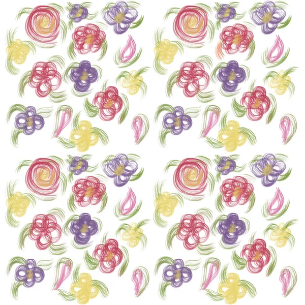 Σχέδιο Λουλούδι Χωρίς Ραφή Floral Ταπετσαρία Σχέδιο Τέχνη Ροζ Φύση — Φωτογραφία Αρχείου