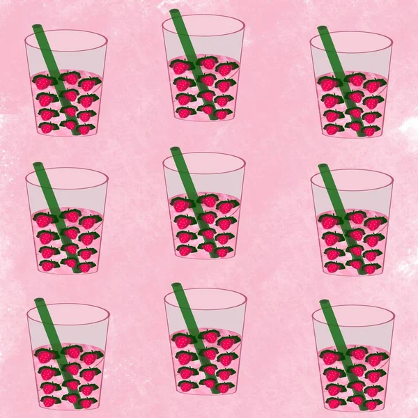 Getränk Glas Tasse Isoliert Kunststoff Weiß Getränk Cocktail Stroh Saft — Stockfoto