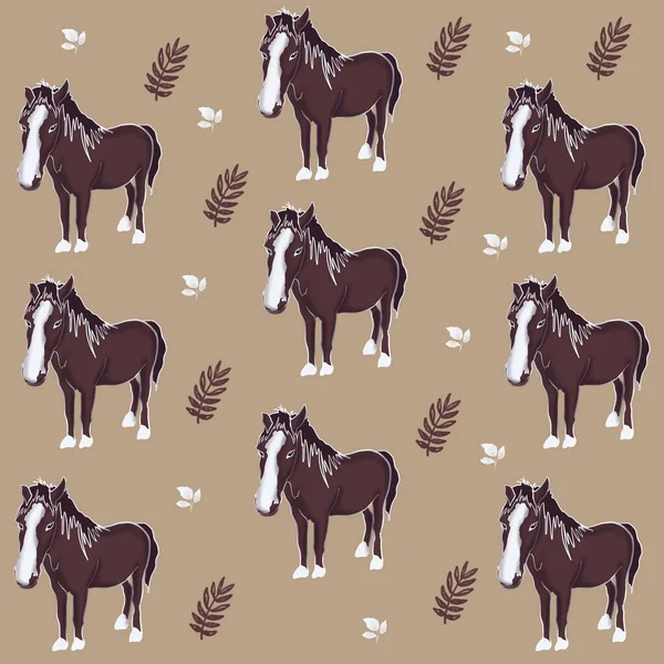 Silhueta Cavalo Animal Vetor Fazenda Ilustração Animais — Fotografia de Stock