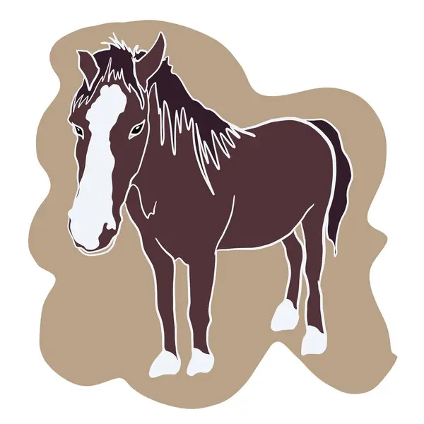 Silhouette Pferd Tier Vektor Bauernhof Illustration Tiere — Stockfoto