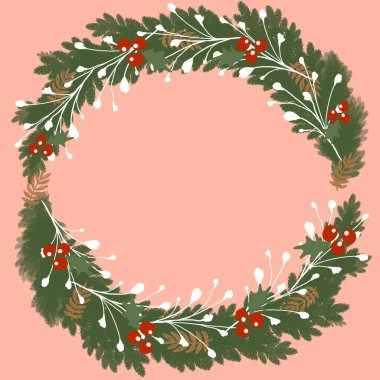 Noel, çerçeve, dekorasyon, tatil, kutsal, sınır, xmas, dal, ağaç, çelenk, kış, köknar, çam, kutlama, çilek